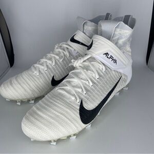 Nike Alpha Menace Elite 2 Flyknit White Football Cleats Mens 12.5 AO3374-101